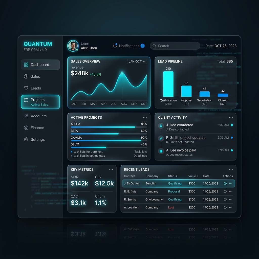 Dashboard ERP Customizado